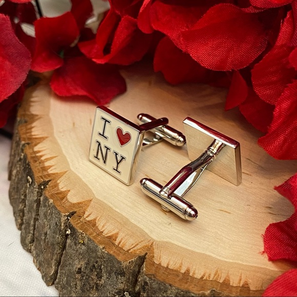 ‘I ❤️ NY’ I Love New York Square Cufflinks - Picture 13 of 16